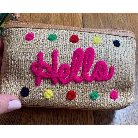 Lily Bloom “Hello” Straw Wristlet NWOT Vacation Travel Tropical Beach - Picture 5 of 5